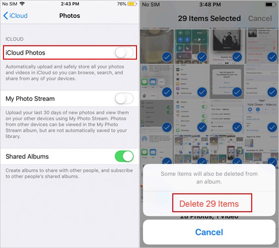 delete unused photos iPhone