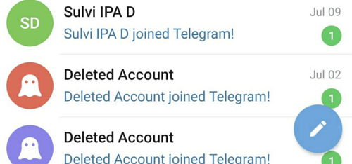 deleted account joined telegram