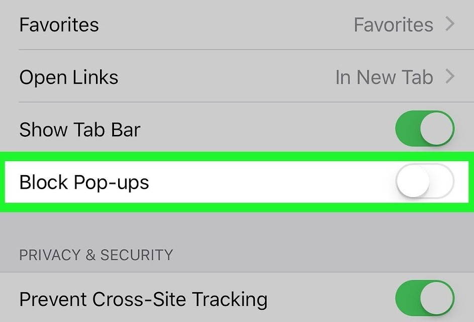 how to shut off pop up blocker in chrome for ipad