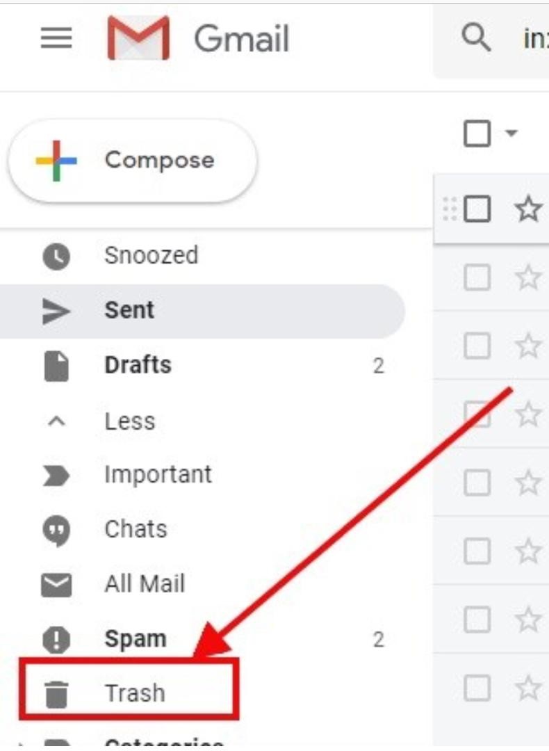 empty gmail trash on android