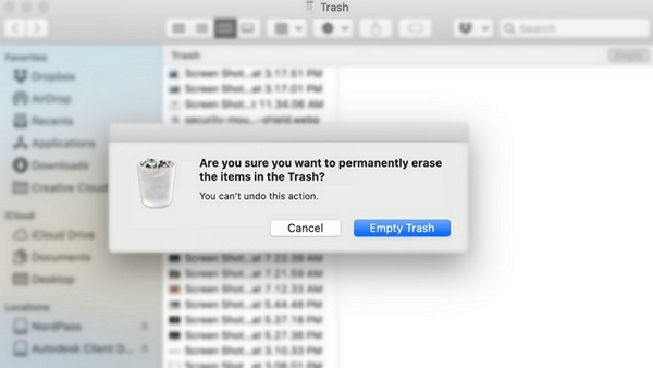 empty trash on mac