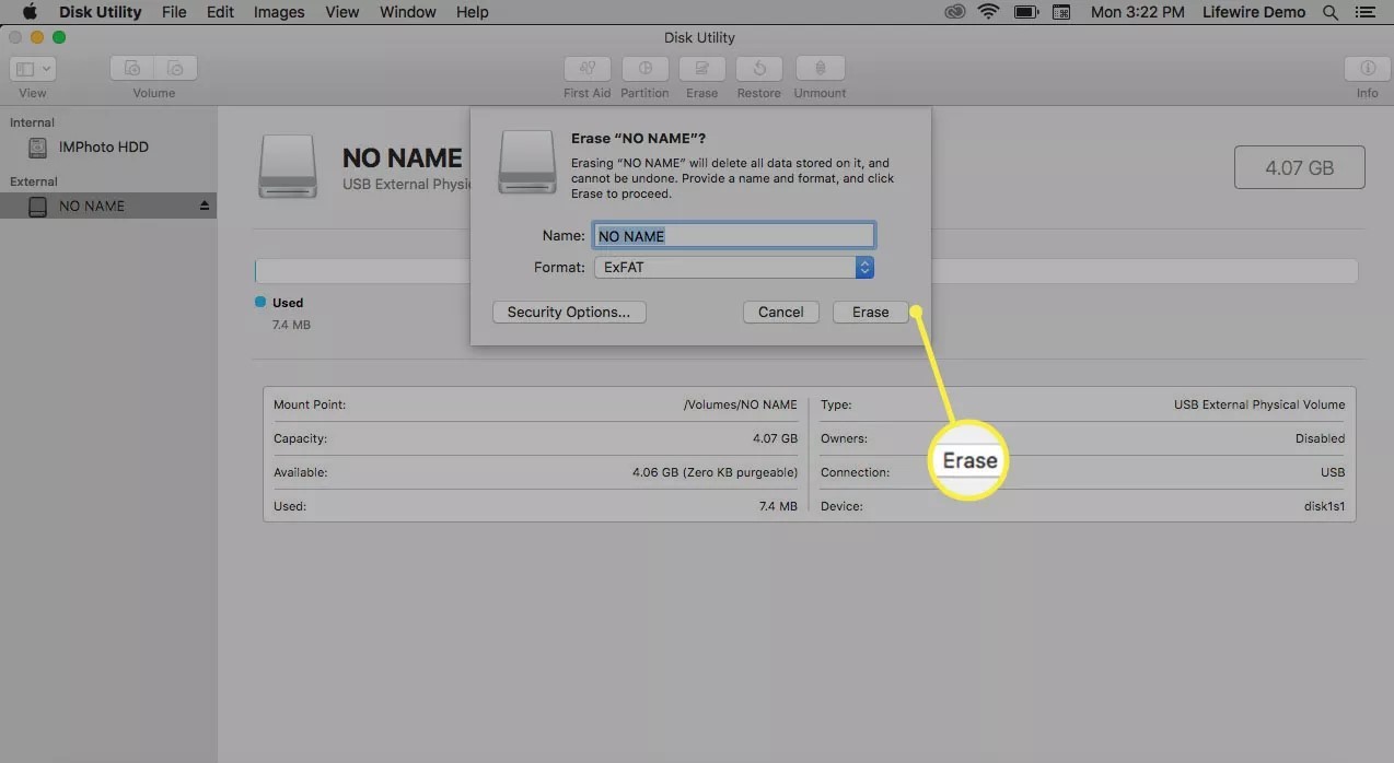 format sd card for camera on mac