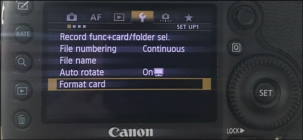 how to format sd card on camera