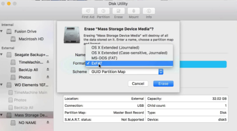fix sd card not showing up on Mac