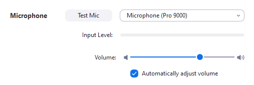 microphone input level
