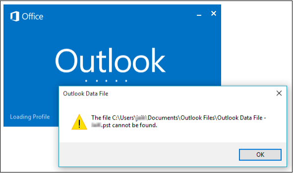 проблема из-за файла pst в Outlook
