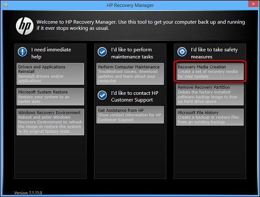 téléchargement de stockage de récupération hp windows 7