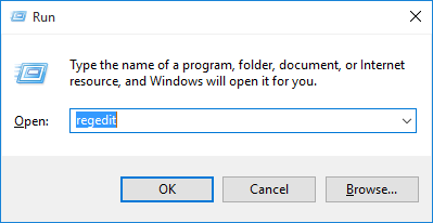 regedit in windows