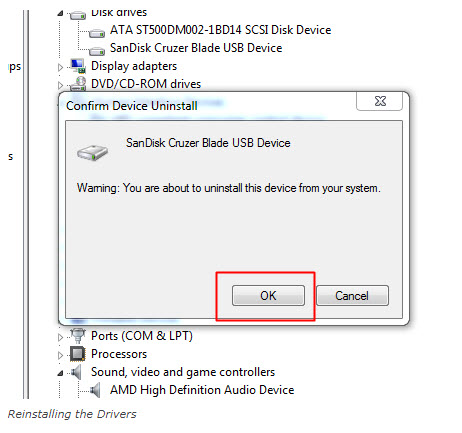 confirm device uninstall