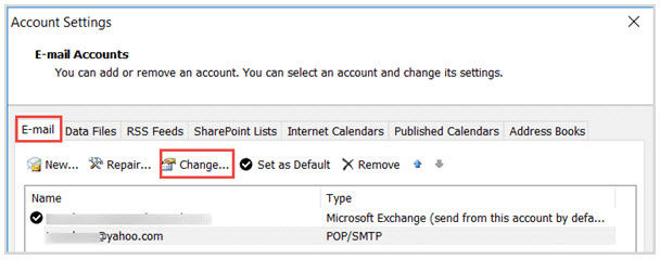 change account and more settings