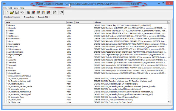 database main db file