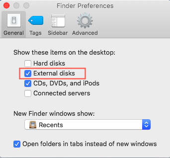 show up sd card on Mac desktop