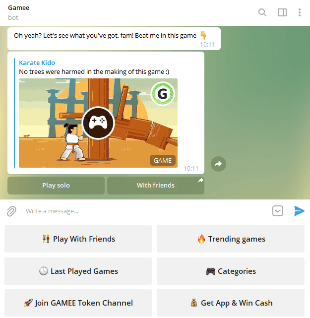 Telegram Gamee Bot tasks