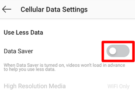 turn off data saver