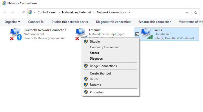 network connections switch to Google DNS