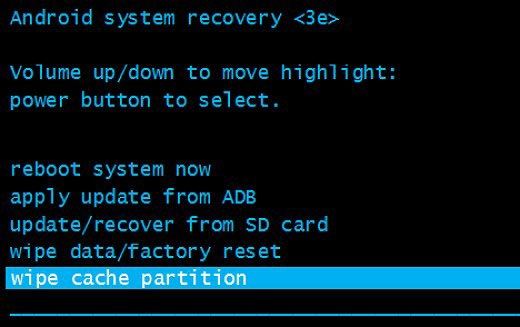 wipe cache partition android