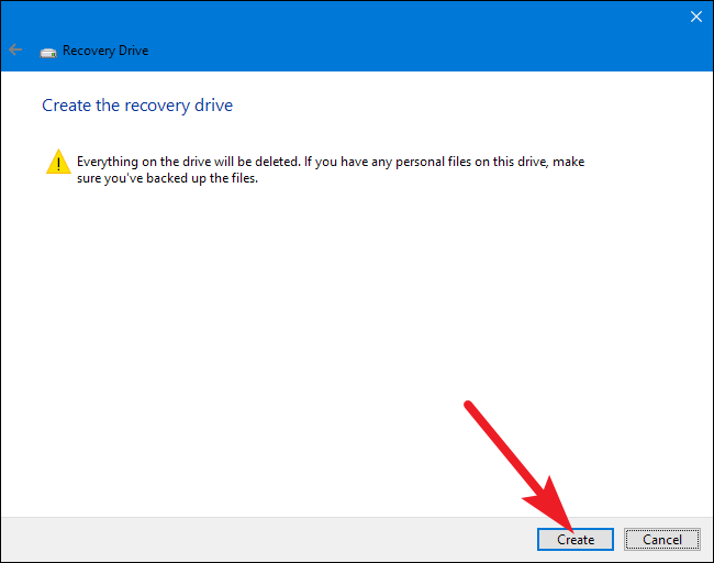 create recovery partition
