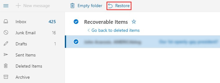 restore hotmail email recovery