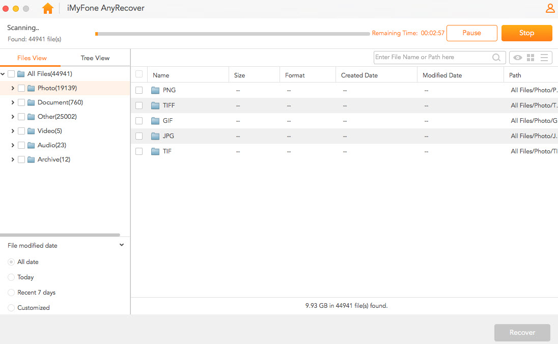 have excel mac look to harddrive for recent files