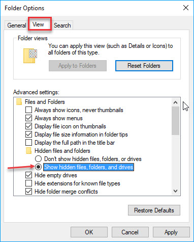 folder disappeared windows 10