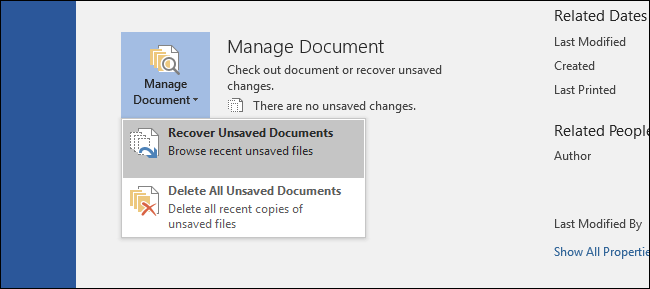 recover unsaved documents word