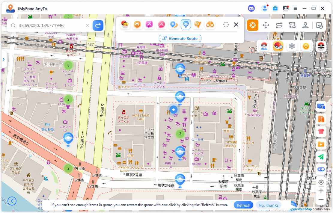 akihabara pokemon go coordinates