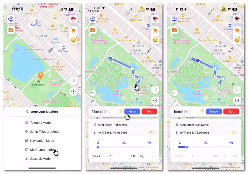 auto walk with anyto multi spot mode