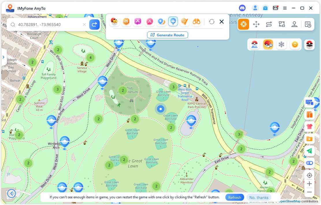central park new york pokemon go coordinates