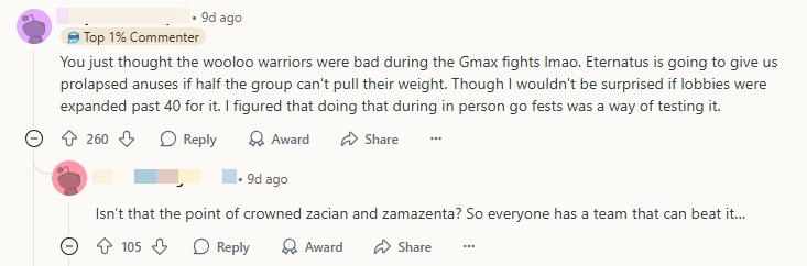 discussion on reddit about eternatus in pokemon go 4