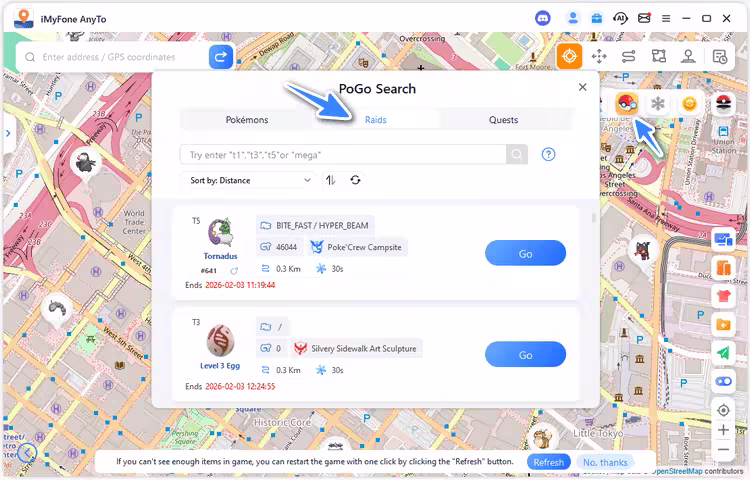 find raids with anyto