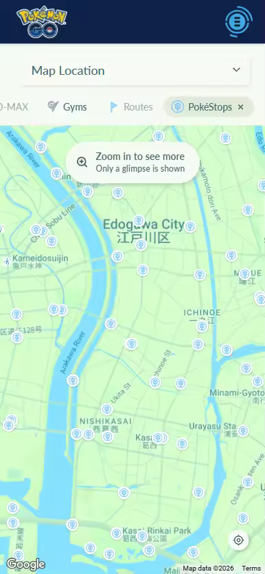 official pokemon go web map