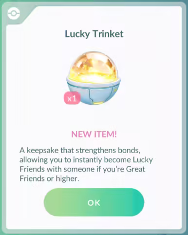pokemon go lucky trinket