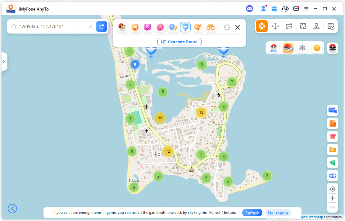 ronton kiribati pokemon go coordinate