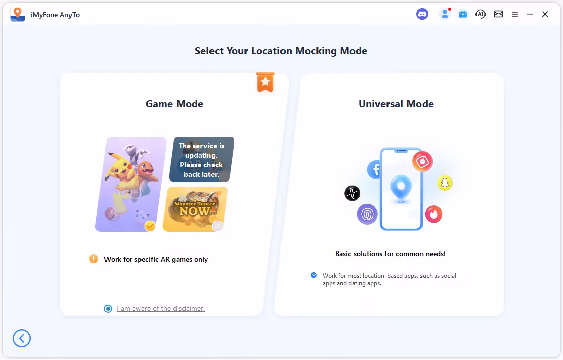 select location mocking mode