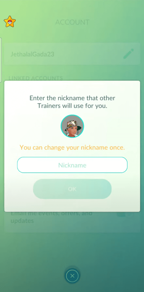 enter your new name