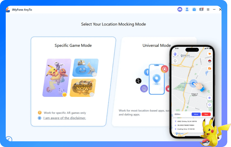 Select a location mocking mode