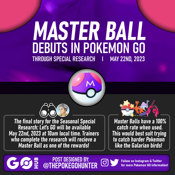 master ball debut pokemon go