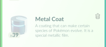 metal coat in bag