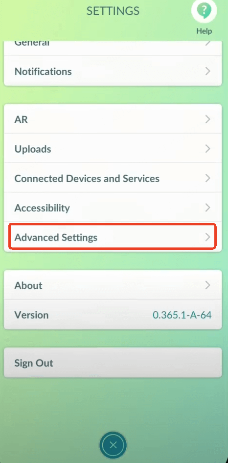 tap advanced settings