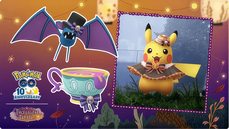 Halloween Pikachu, Zubat, and Sinistea