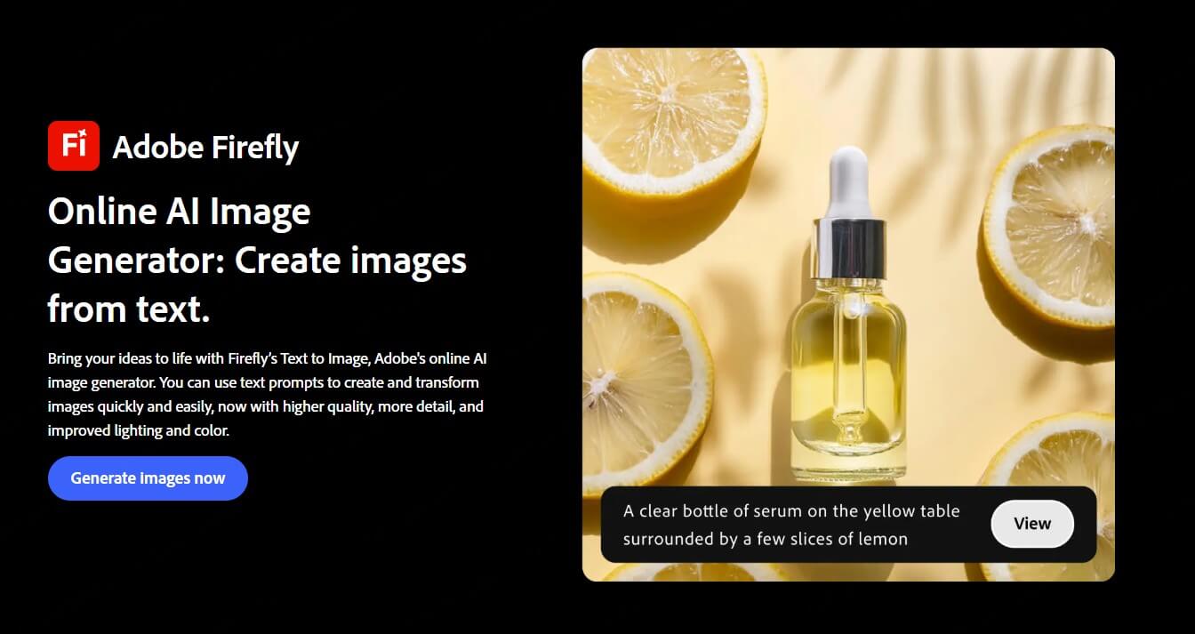 Adobe Firefly تحويل النص الى صور