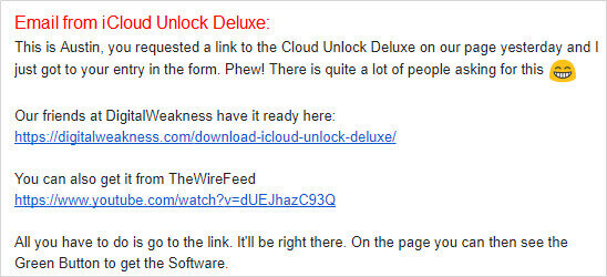 البريد الإلكتروني من iCloud Unlock Deluxe