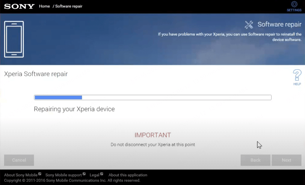 إعادة ضبط المصنع لهاتف سوني على تطبيق Xperia Companion