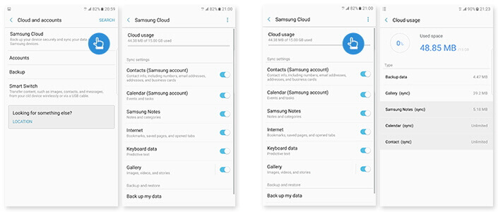 استعادة سجل المكالمات المحذوف من النسخ الاحتياطي على Samsung Cloud