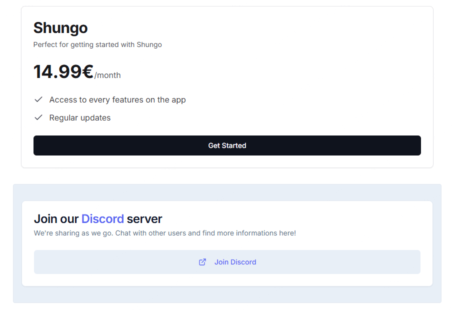 شراء ترخيص Shungo