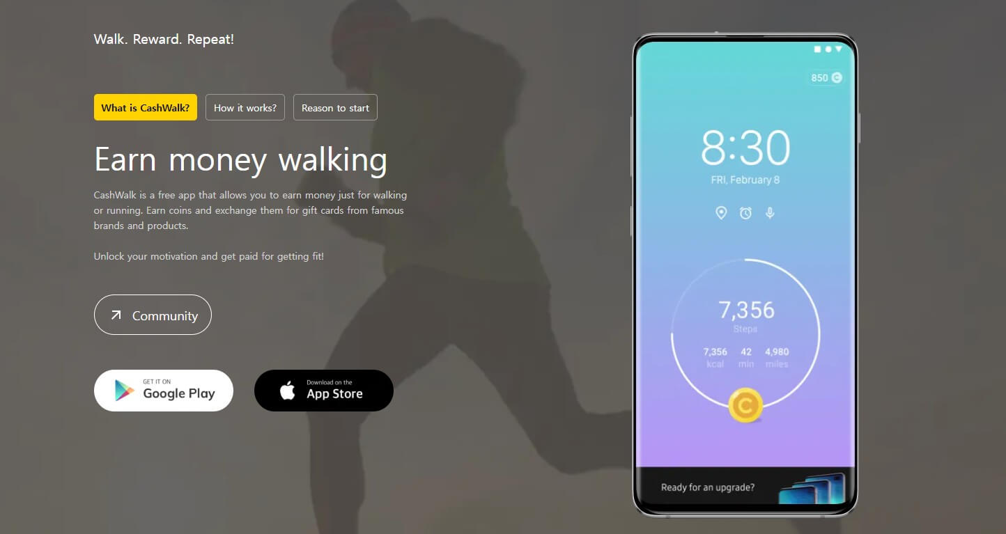 CashWalk تنزيل برنامج الربح من المشي