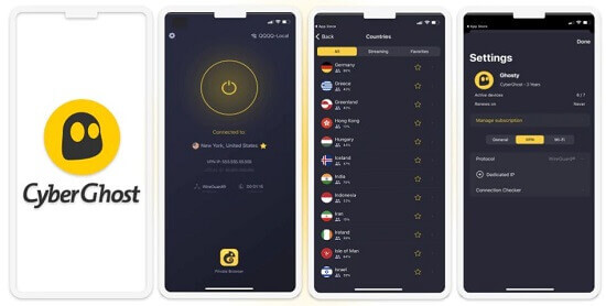 CyberGhost افضل VPN للايفون مجاني