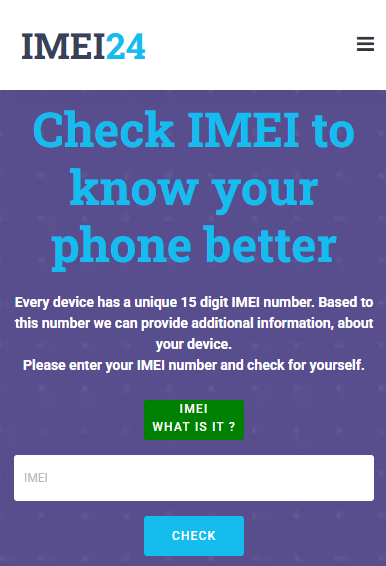 التحقق من رقم imei بواسطة imei24