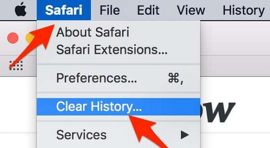 مسح سجل التصفح على Safari Mac