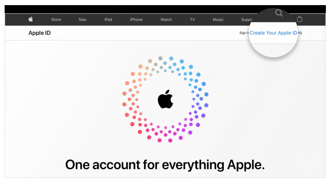 إنشاء Apple ID على الموقع حساب Apple